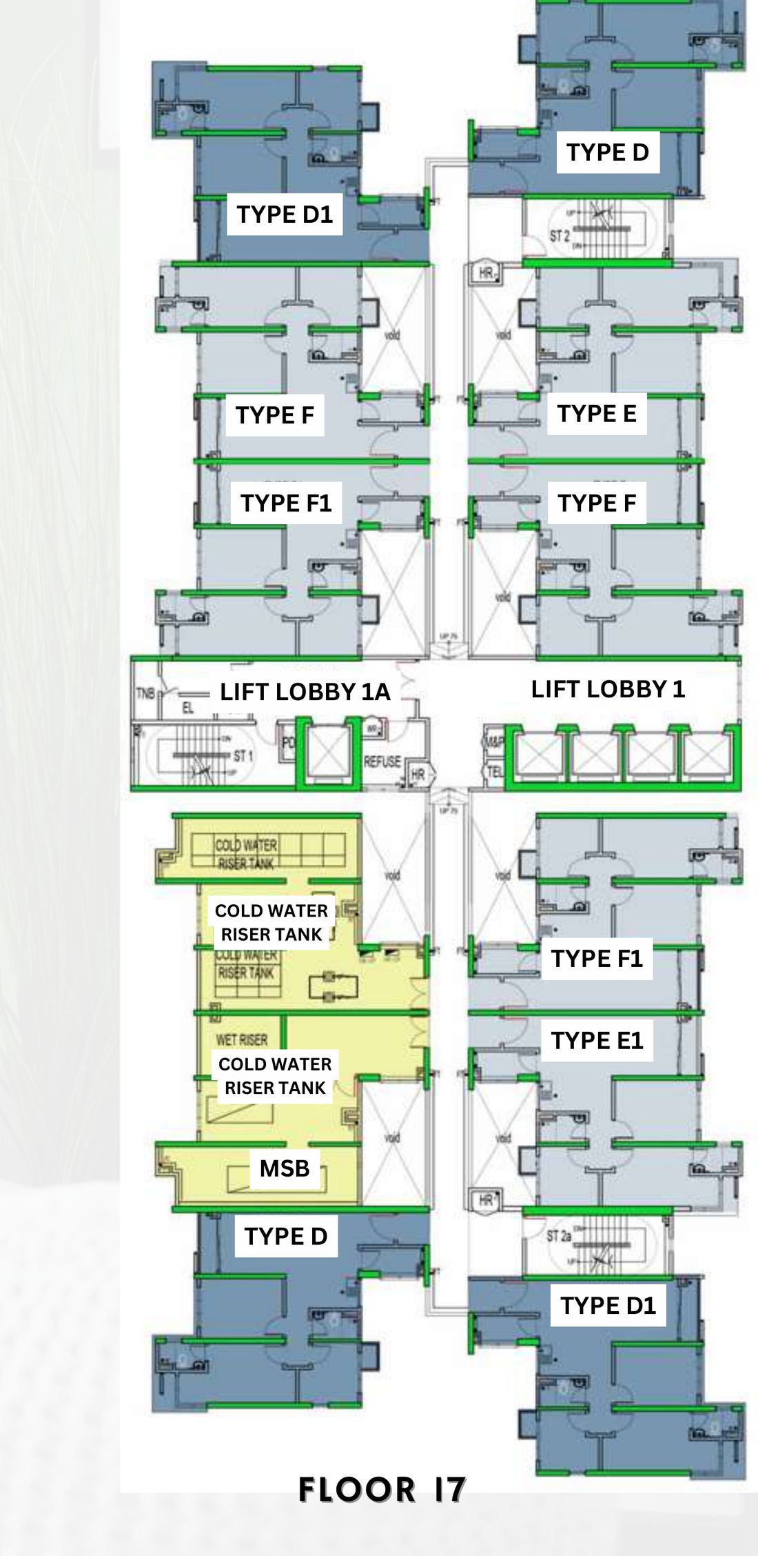 Floor 17 plate with water tanks